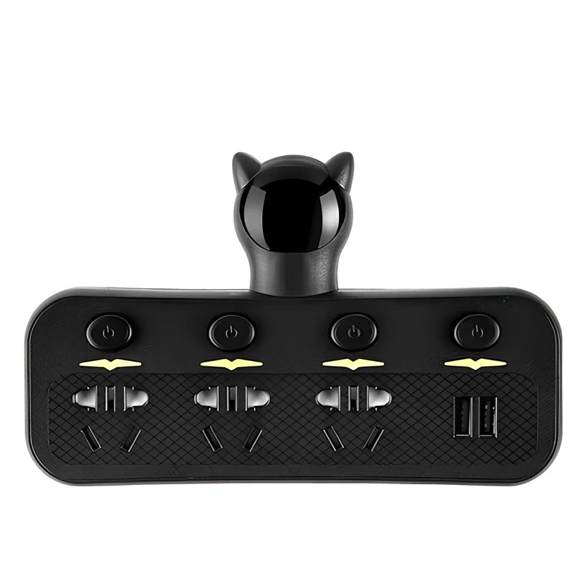 Smart socket with UK plug, LED indicators, USB ports and energy display