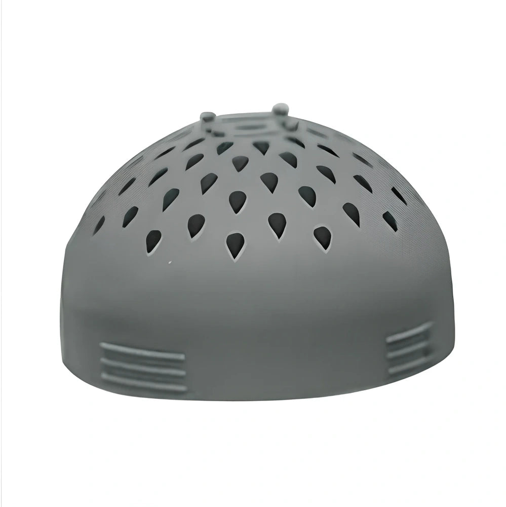 White food grade silicone mini funnel lid with 73mm diameter and integrated strainer function