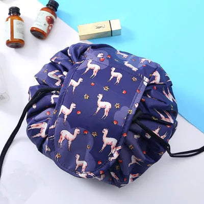 Animal Print Large Capacity Drawstring Cosmetic Storage Bag