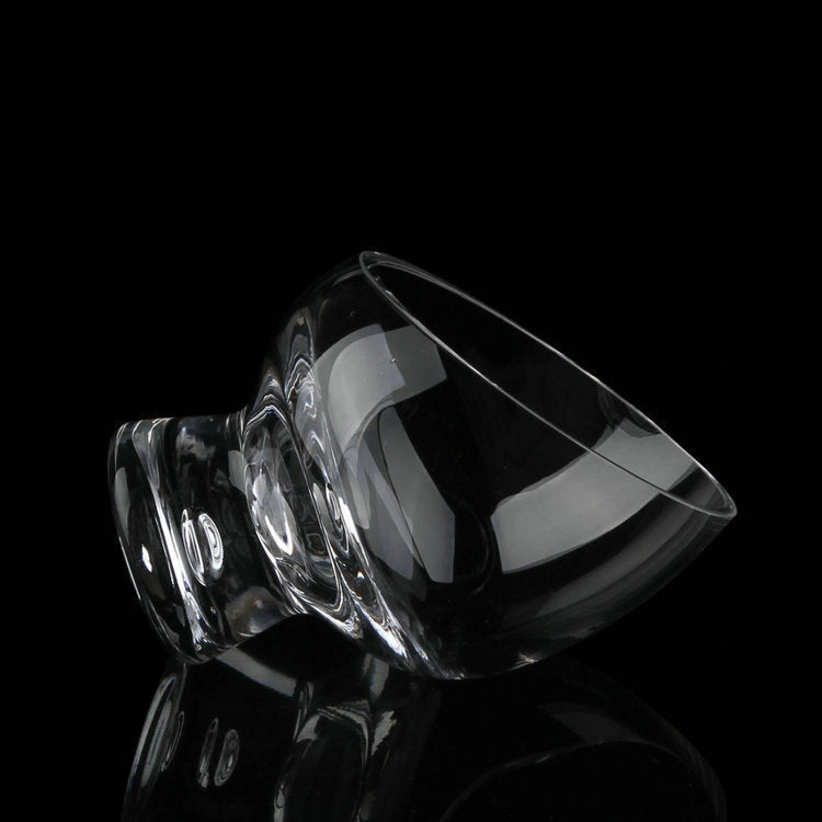 Diagonal Salad Cup with Gold-Edged Glass Design