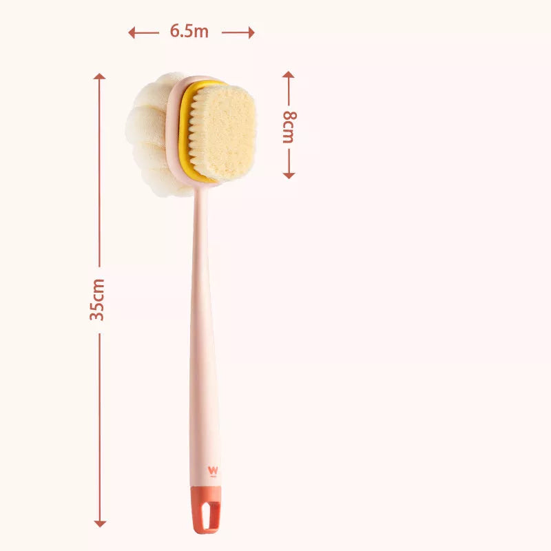 Long Handle Bath Brush with Soft Fur for Effective Back Rubbing