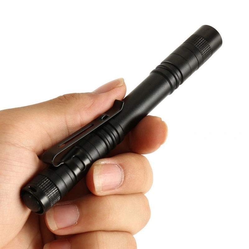 Aluminum LED Flashlight with Pen Clip for Outdoor Activities