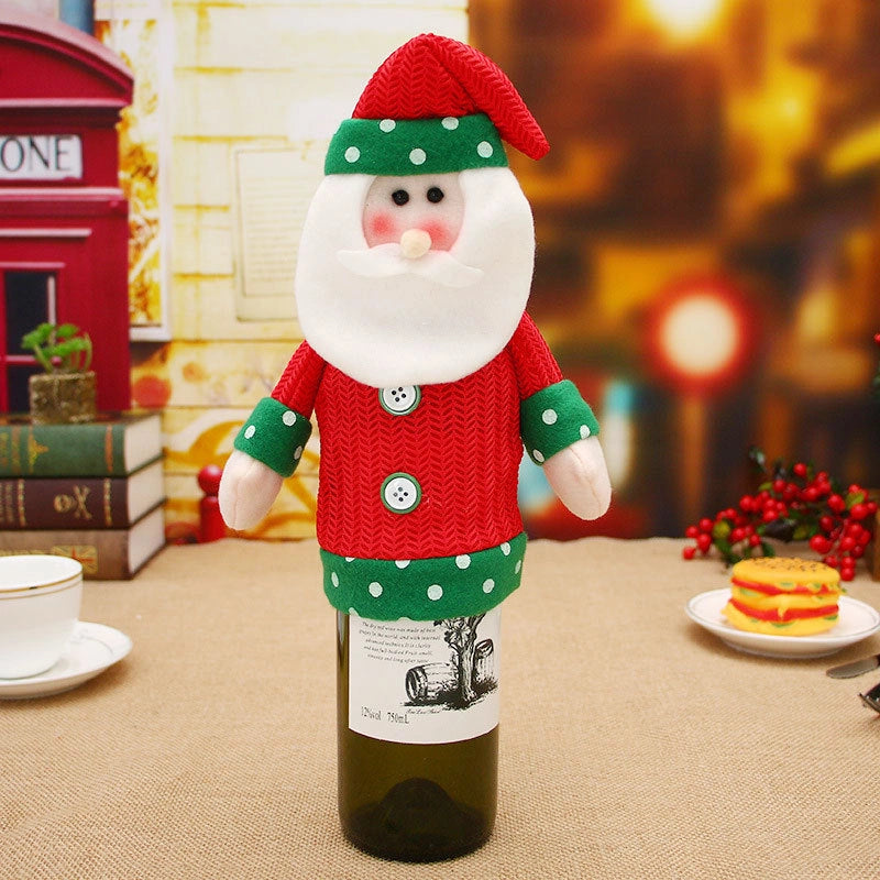 Festive Wine Bottle Socks for Christmas Decorations