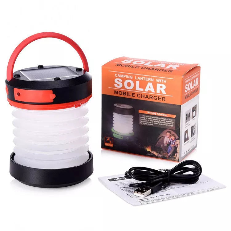 SolarBoom Collapsible Lantern with Solar Panel and USB Charging