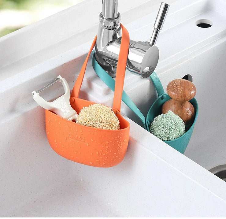 Free punch sink drain bag faucet sponge rack in TPR material