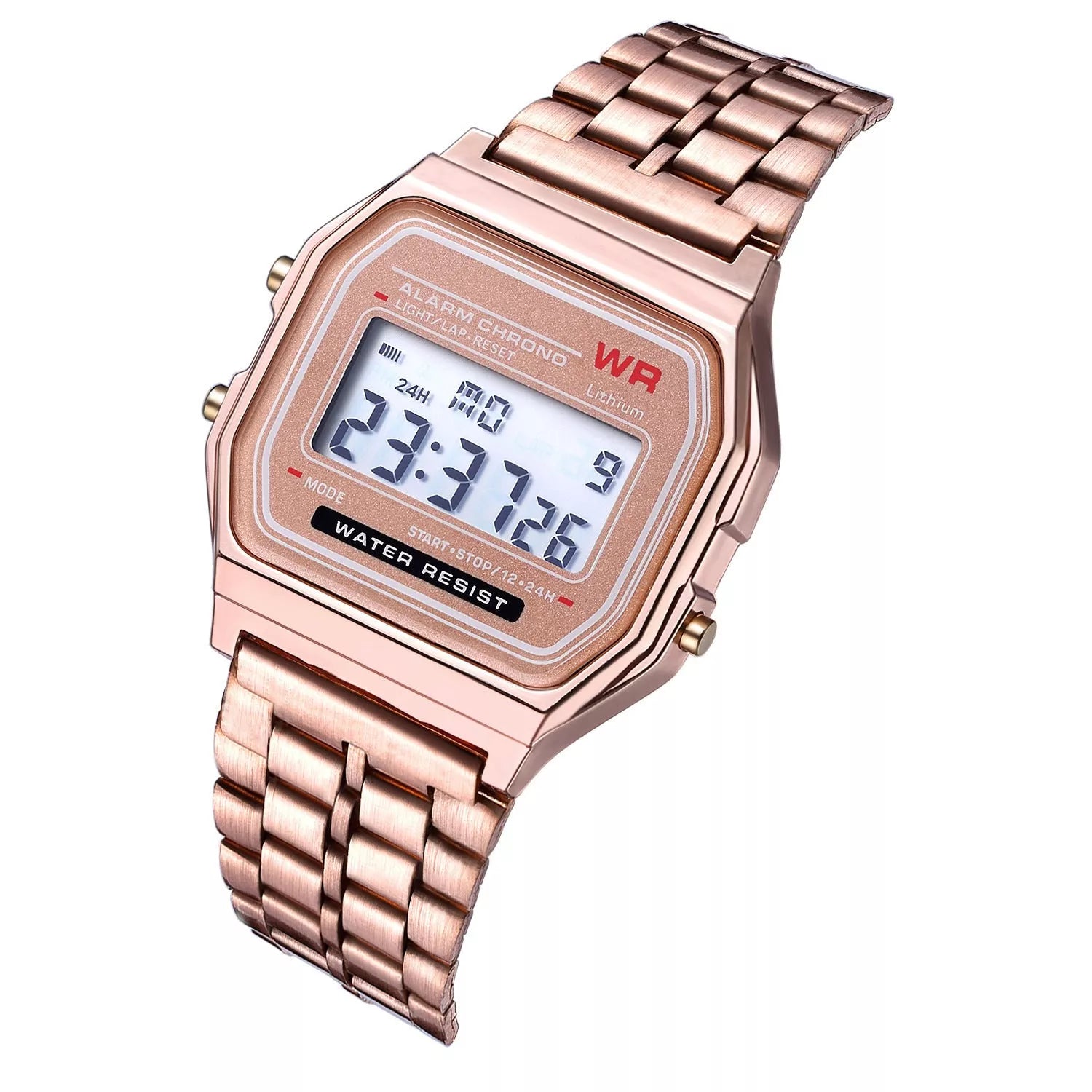WR F91W Steel Band Electronic Watch with Square Dial
