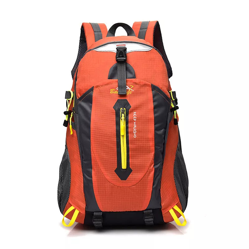 Large-capacity nylon outdoor backpack for mountaineering and travel