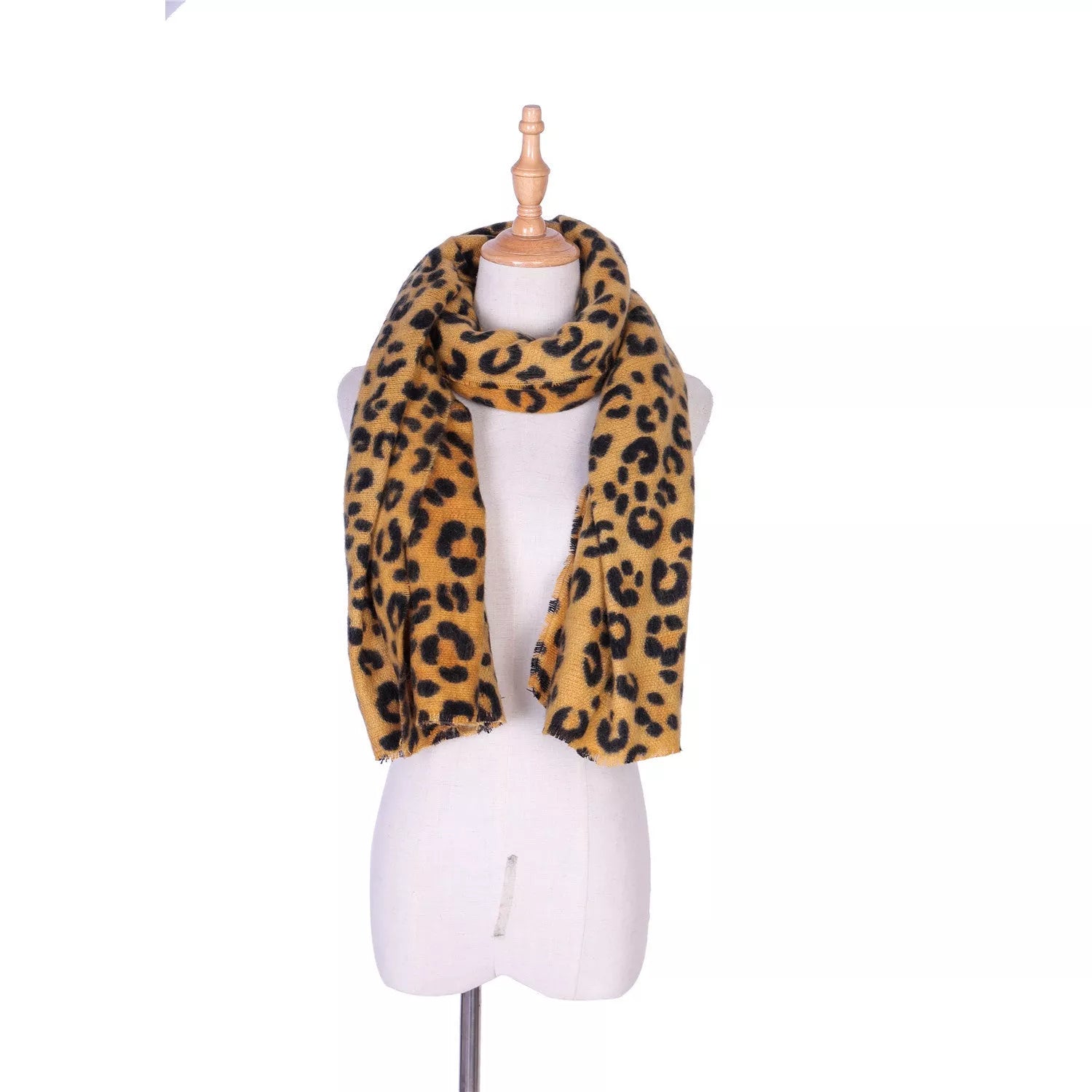 Leopard-print imitation cashmere women's scarf shawl, 200x90cm