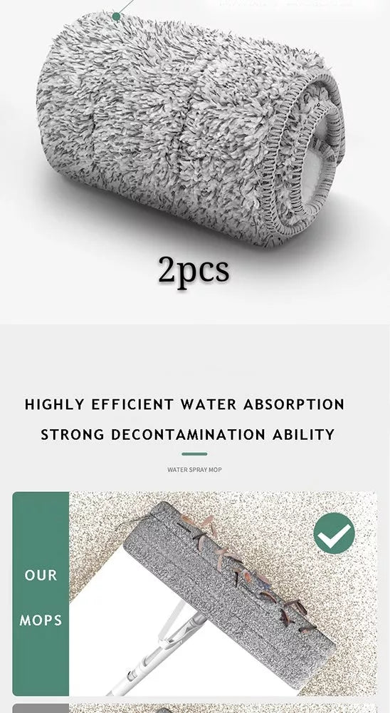 Spray Flat Mop with No Hand Wash Feature