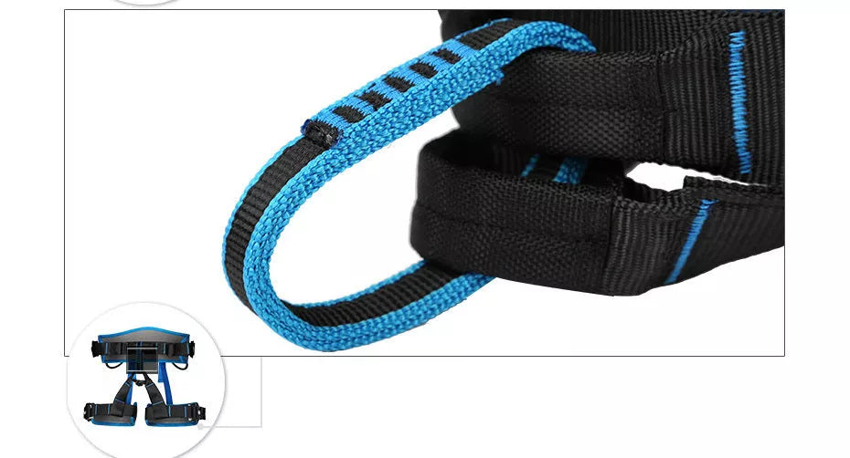 Outdoor climbing belt with adjustable waist and leg rings