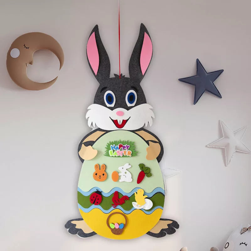 DIY Felt Bunny Pendants with Detachable Alphabet Easter Ornaments