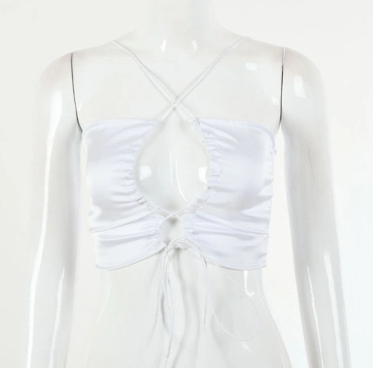 Chic Bandage Halter Tube Top with Lyocell Fabric