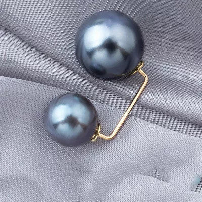 Copper Bow Tie Brooch for Skirt Waist with Pearl Detail