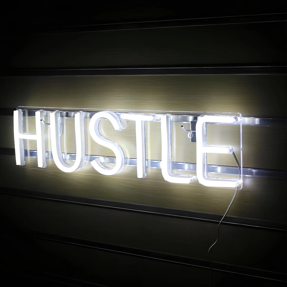 HUSTLE transparent back panel USB neon light measuring 500x125mm with 100000 LM output