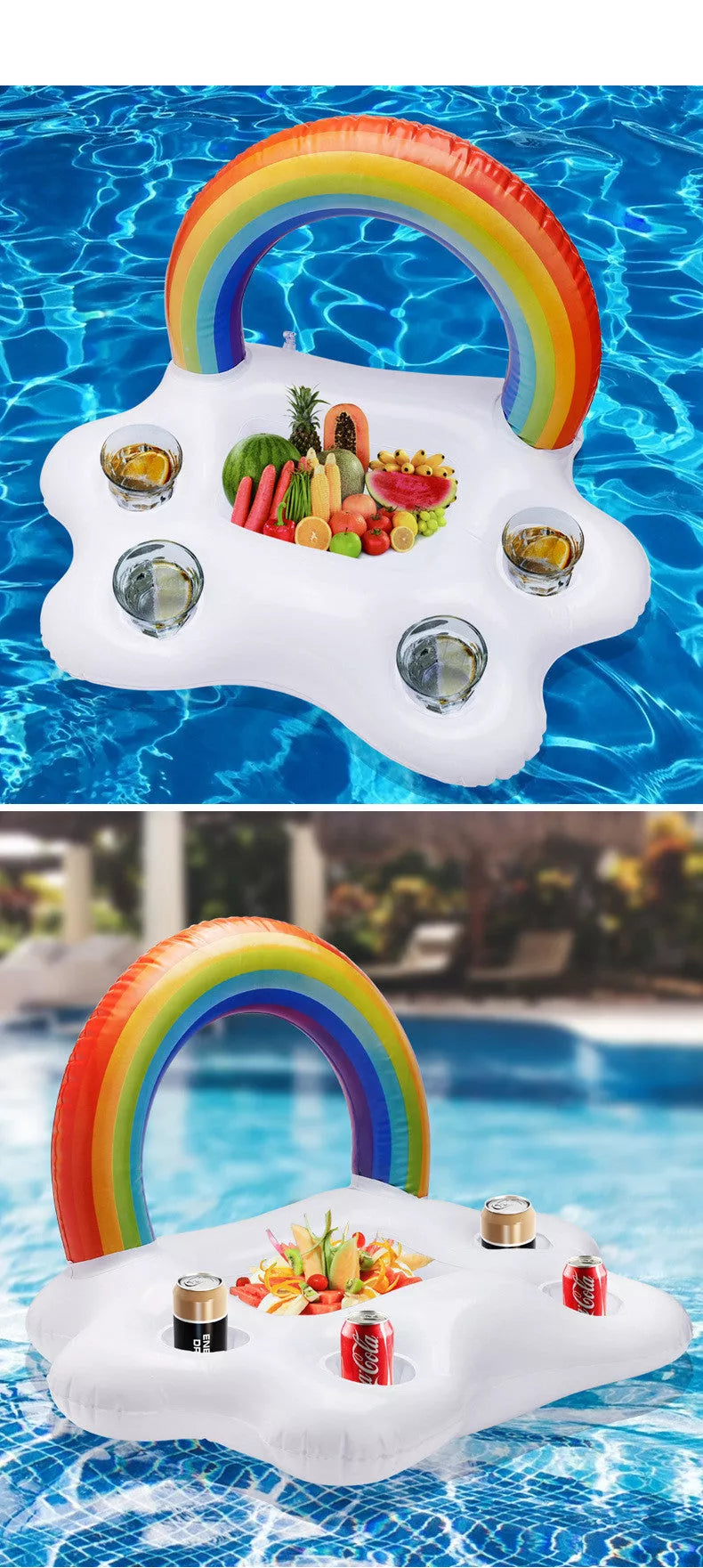 Inflatable Rainbow Cup Holder for Water Activities