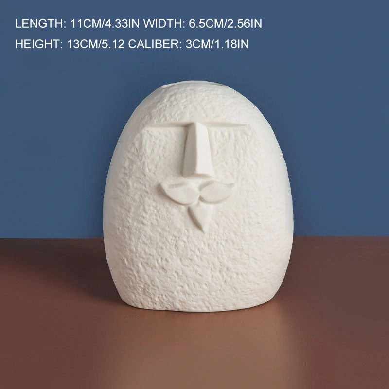 Ceramic Face Vase with Unique Expressions for Home Decoration