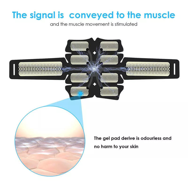Rechargeable Home Fitness Belt Abdominal Patch with 6 Modes