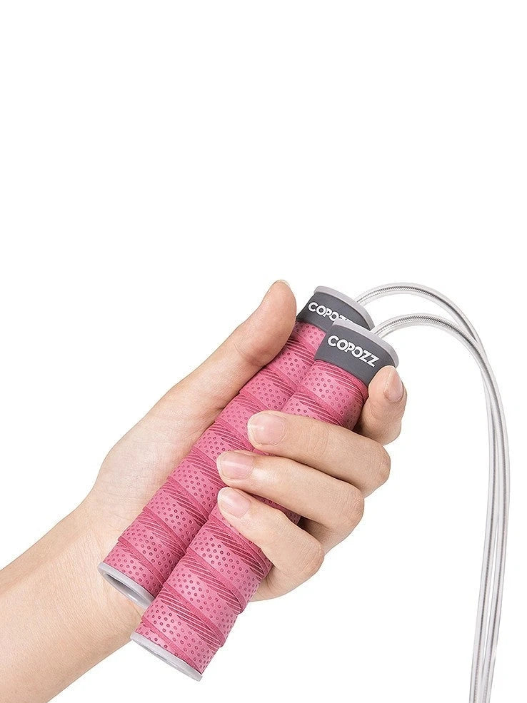 Professional silicone skipping rope with ball bearing handles and 3-metre cord for fitness training