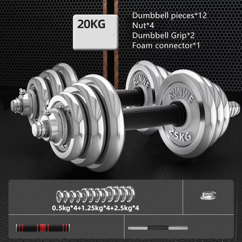 Men's Home Electroplating Pure Iron Barbell Set with Multiple Weight Options