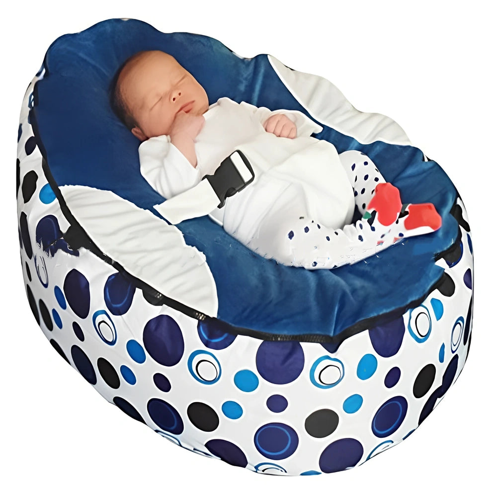 Red baby bean bag chair 75x55x35cm with foam filling for bedroom naps and lounging, fabric cover in multiple colours
