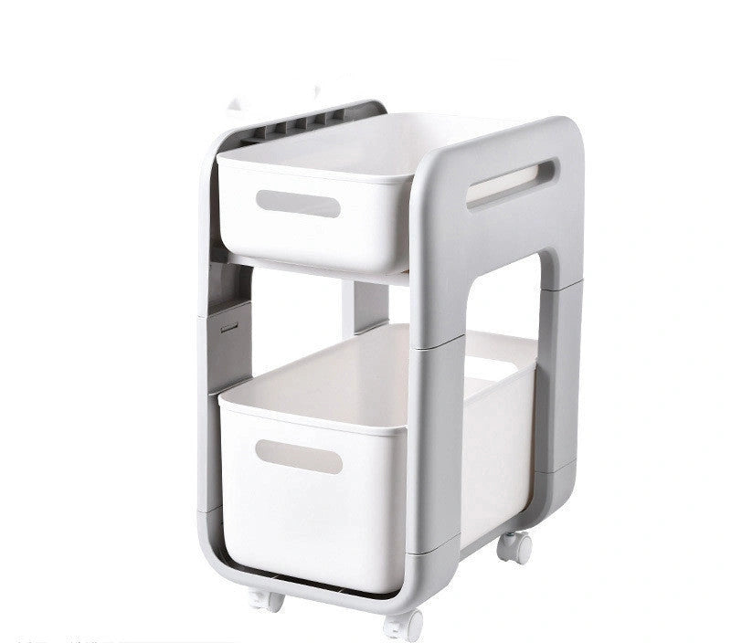 2-Tier Kitchen Storage Rack with Pull-Out Drawers