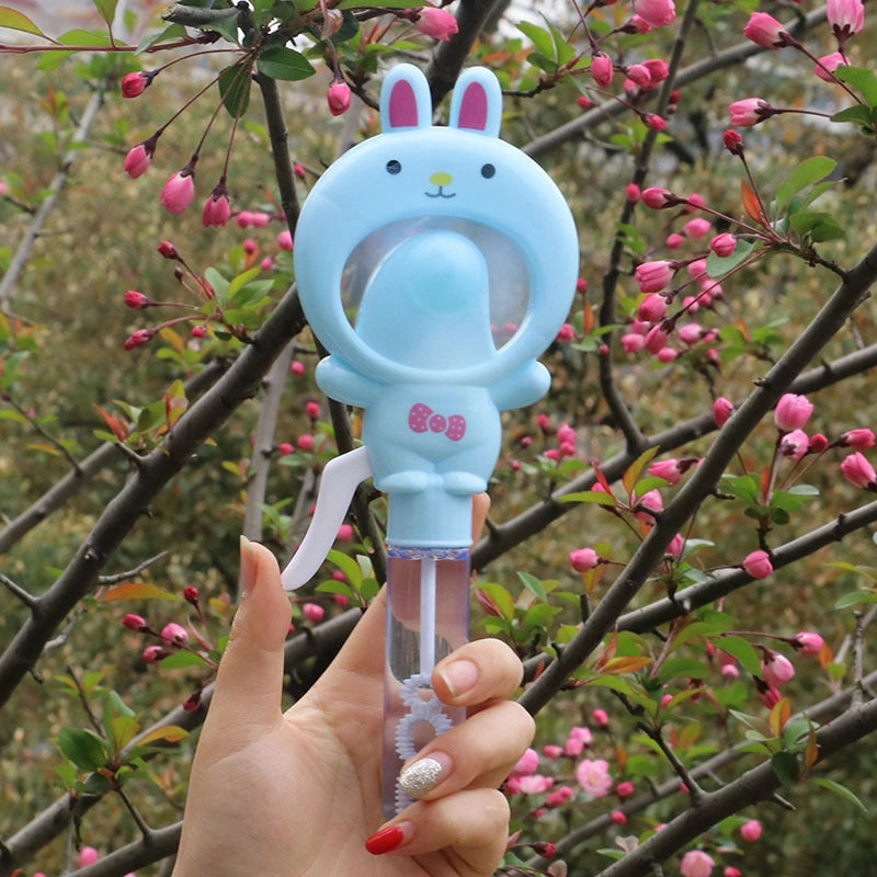 Hand-Cranked Bunny Bubble Fan for Summer Fun