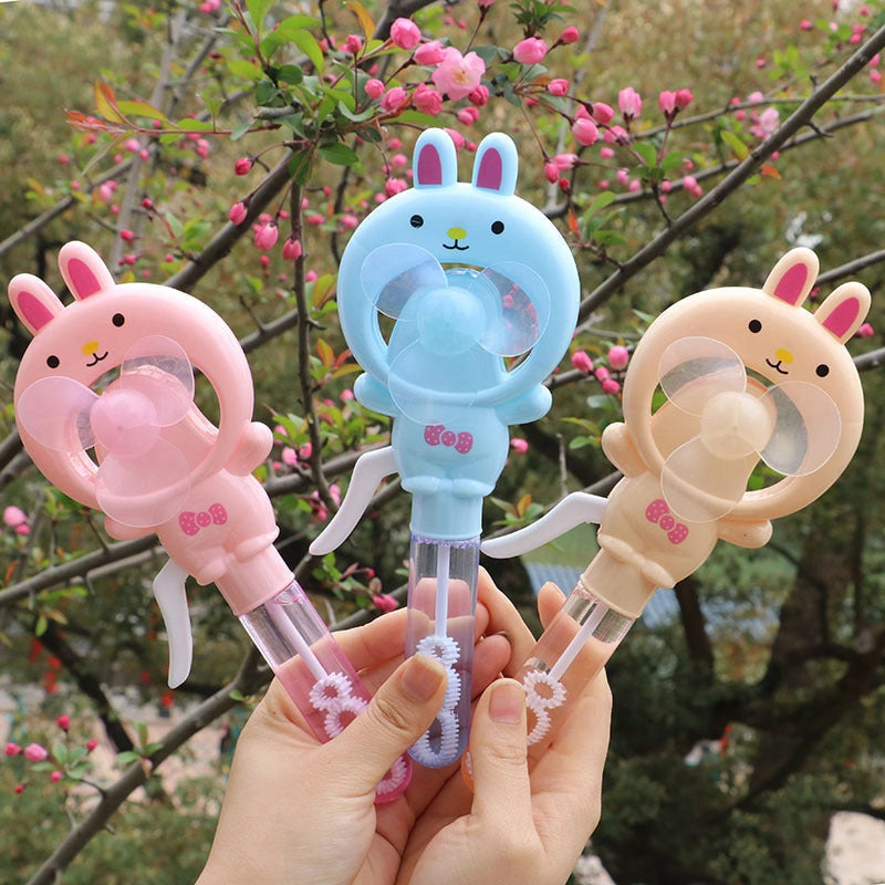 Hand-Cranked Bunny Bubble Fan for Summer Fun