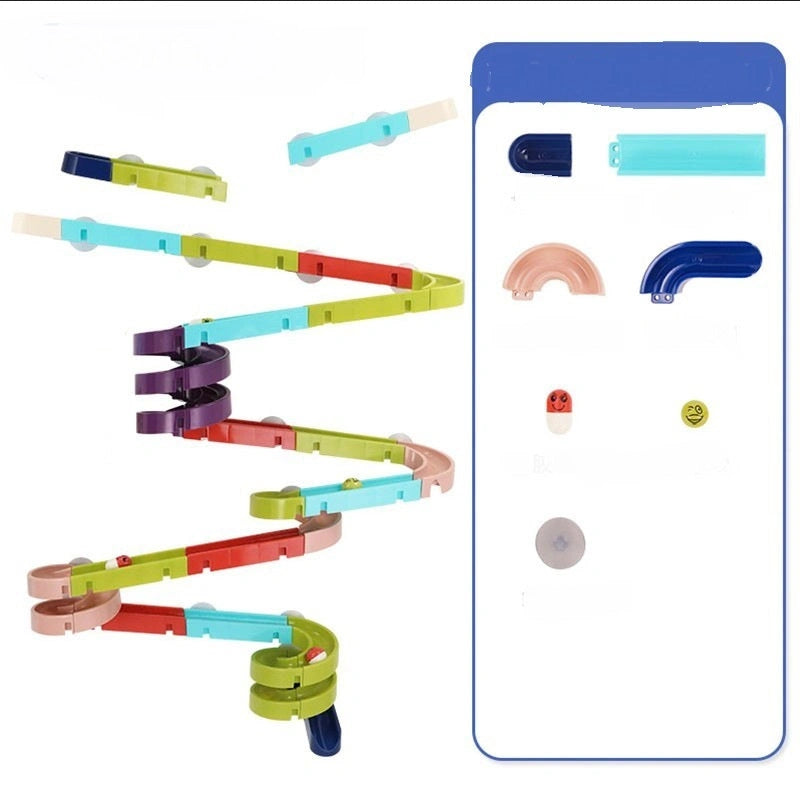 DIY Baby Bath Toys with Suction Cup Marble Race Track