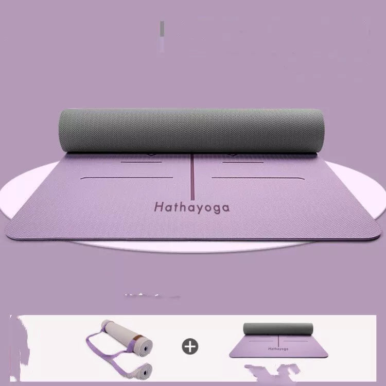 Non-Slip Yoga Mat for Beginners with Asana Guide Lines