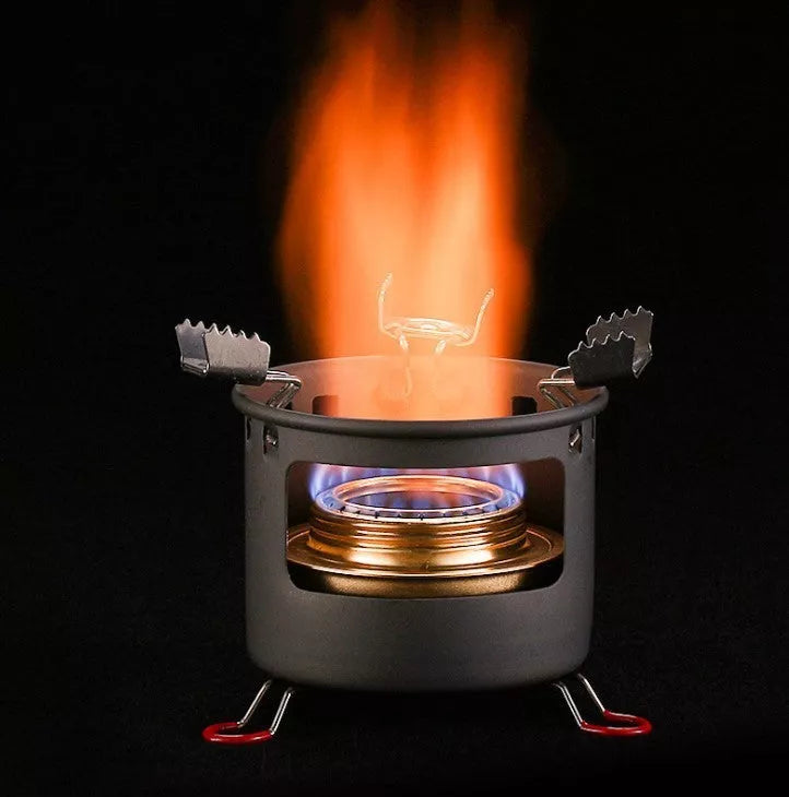 Alocs Liquid and Solid Alcohol Stove Set for Outdoor Cooking