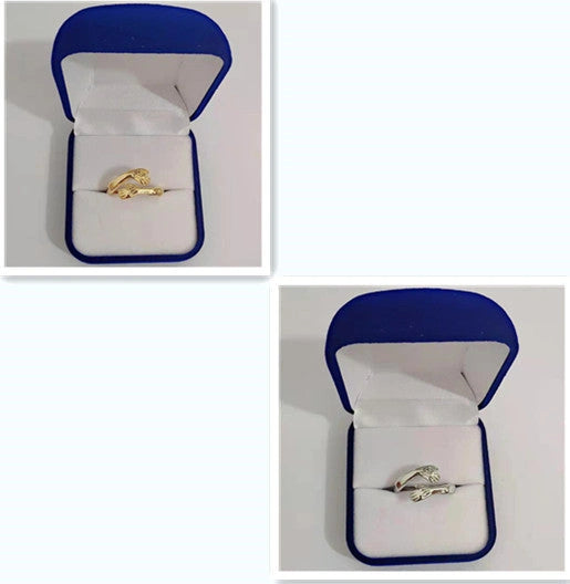 Adjustable Geometric Love Hands Embracing Ring in Gold or Silver