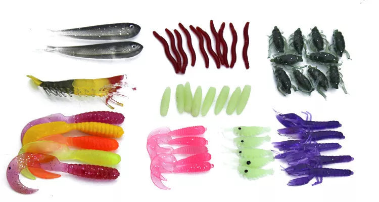 Sequined Soft Bait Fishing Set with High Carbon Steel Hooks