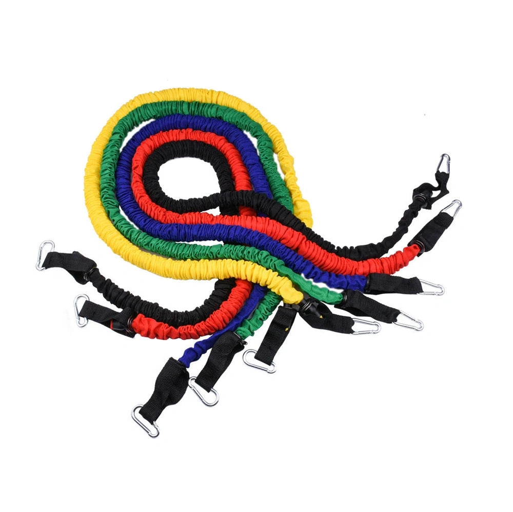 Household elastic pull rope with cloth cover showing 1.2-metre length and 100-pound resistance rating