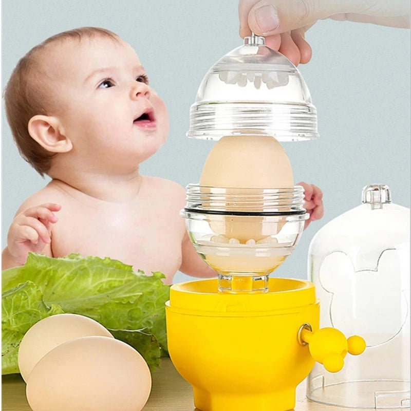 Manual Egg Mixer with Golden Egg Puller for Easy Yolk Mixing