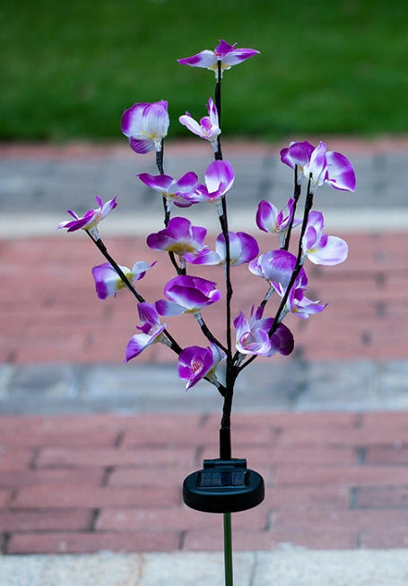 LED Ground Plug Courtyard Garden Decorative Lights in Purple and White