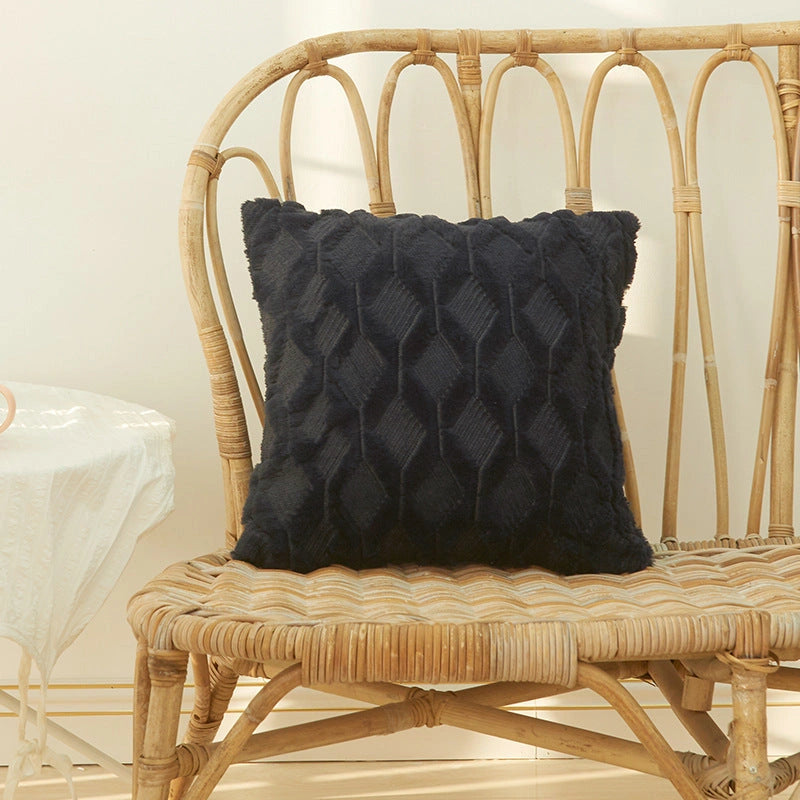 Fur Cushion Cover 45x45cm with High-Quality Nylon Zipper