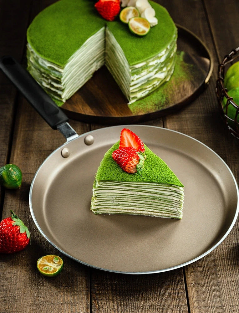 French Baker Melaleuca aluminium alloy pancake pan with non-stick coating and compound bottom