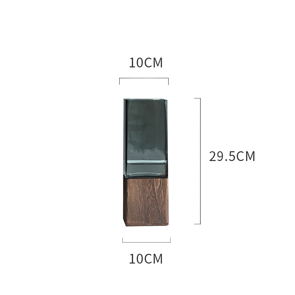 Transparent glass Chaumet vase, 15cm height, polished surface for modern flower arrangements in size S photo color