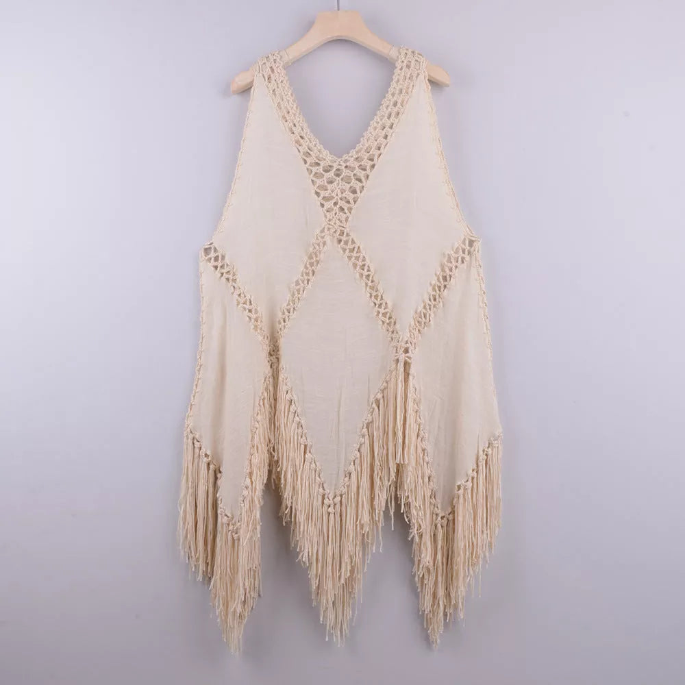 Crochet Bikini Cover-Up Dress for Women - Lightweight Summer Beachwear