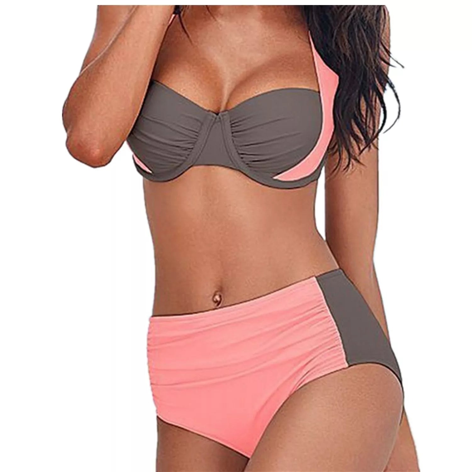 High Waist Halter Bikini Swimwear with Steel Support for Women
