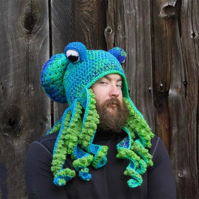 Handmade Crochet Octopus Hat in Vibrant Colors
