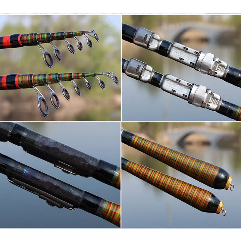 Compact Carbon Fiber Telescopic Fishing Rod for Easy Travel