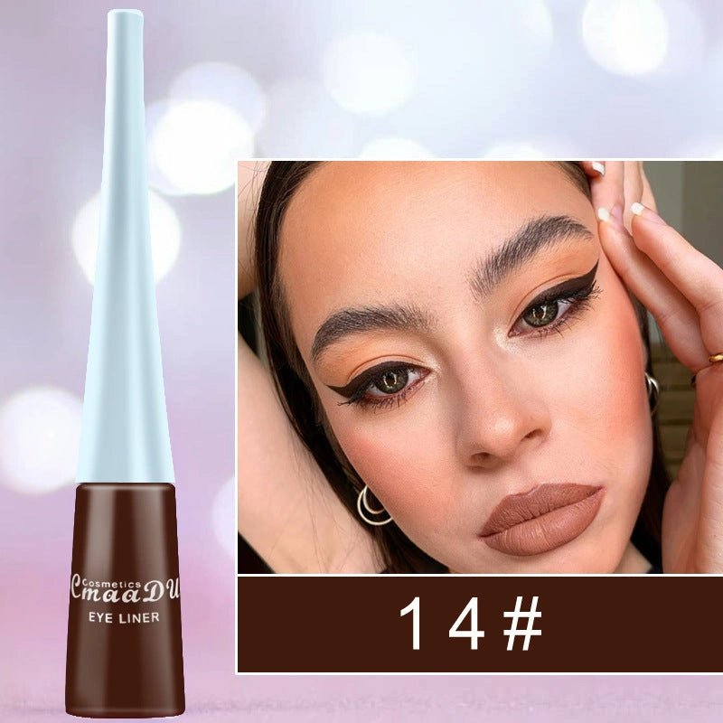 17 Color Liquid Eyeliner Set with Matte and Glitter Finishes