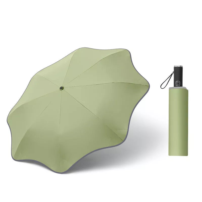 Curved Automatic Umbrella with Luminous Transparent Canopy