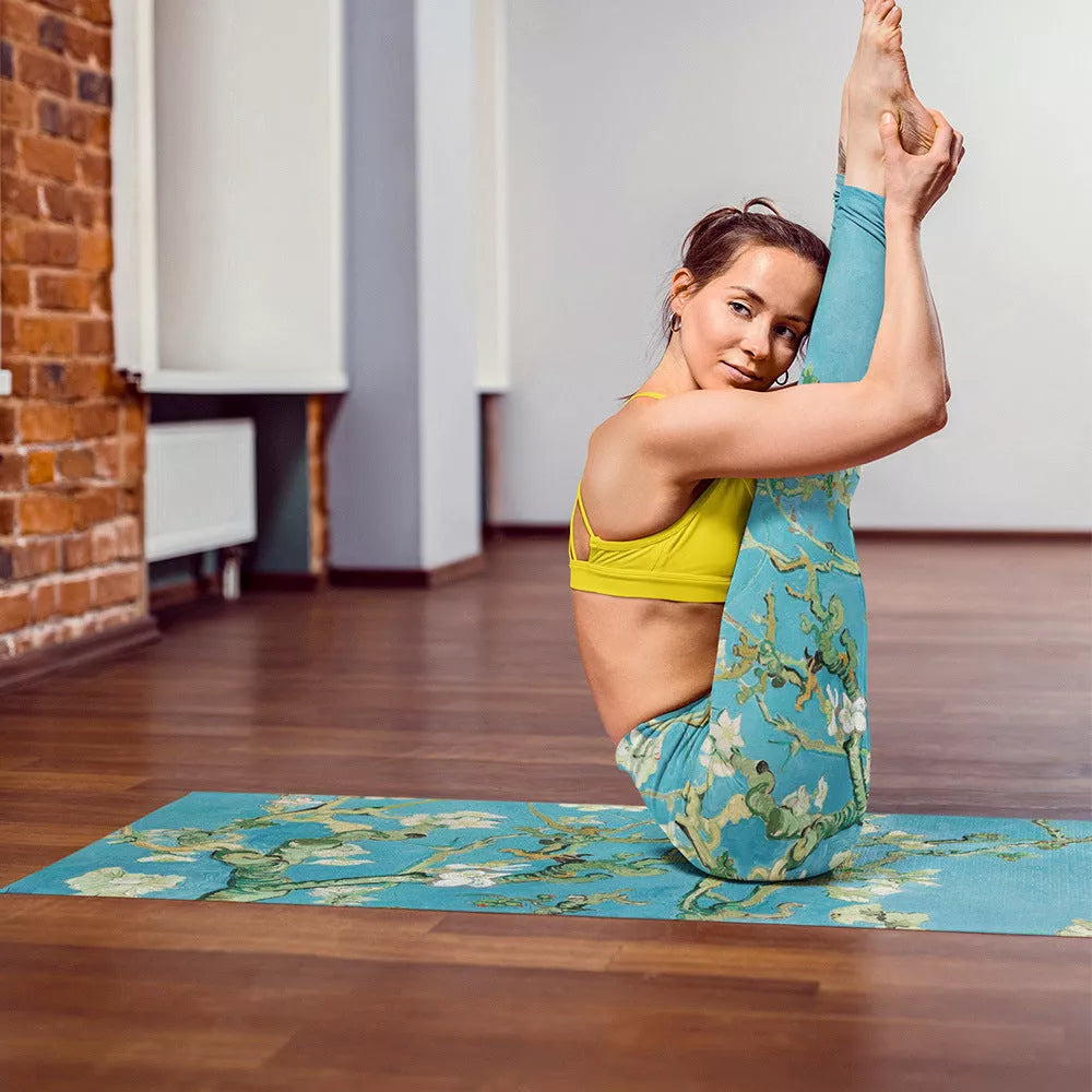 Natural Rubber Suede Yoga Mat 1.5mm with Custom Printing