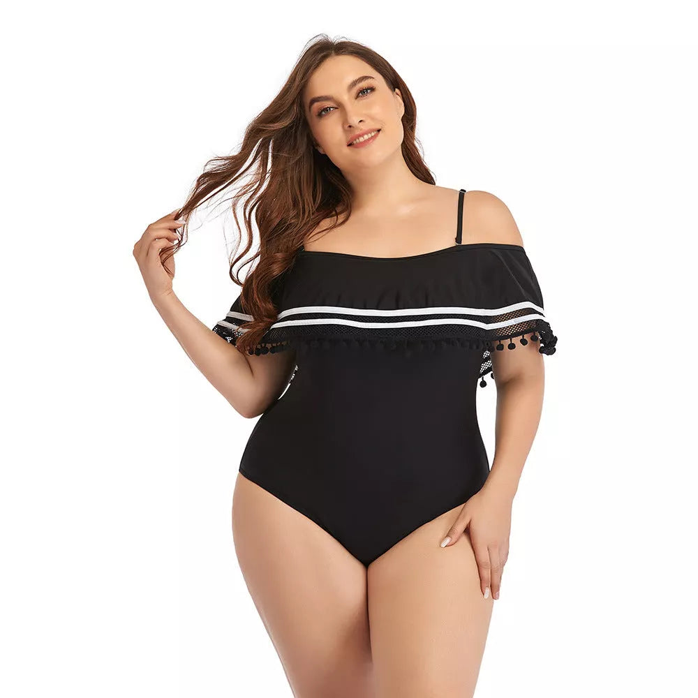 Plus Size One-piece Bikini Swimsuit with Quick-Dry Fabric