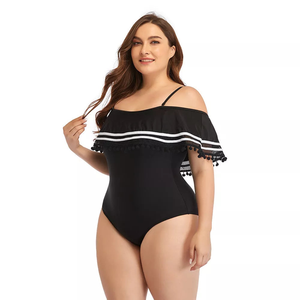 Plus Size One-piece Bikini Swimsuit with Quick-Dry Fabric