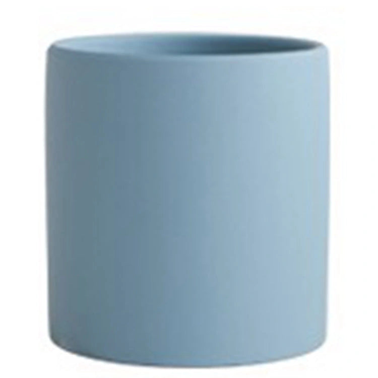 Nordic Style Cylindrical Ceramic Flowerpot with Drainage Hole
