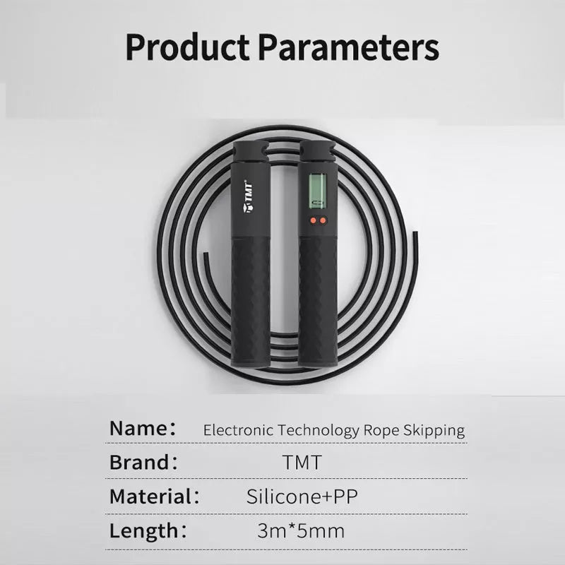 TMT Electronic Wireless Skipping Rope with Digital Counter and Non-slip Handle