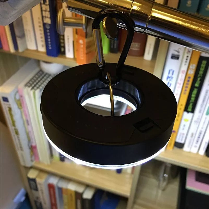 COB tent light with carabiner and emergency features